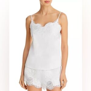 Homebodii White Lace-Trim Camisole & Short Sleep Set - Women Size S